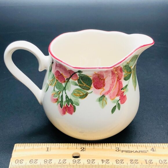 90s Nikko Tableware PRECIOUS Creamer Rose Bud Vintage Japan Floral Ironstone - Picture 9 of 10